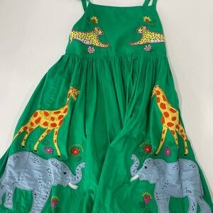 Mini Boden Bright Green Smocked Dress